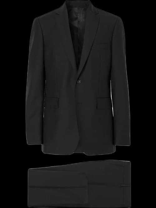 Burberry Slim Fit Wool Suit Black