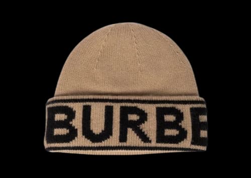 Burberry Cashmere Logo Beanie Camel/Black