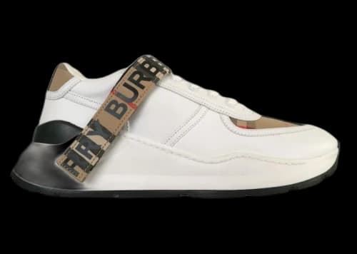 Burberry Vintage Check Leather Beige White
