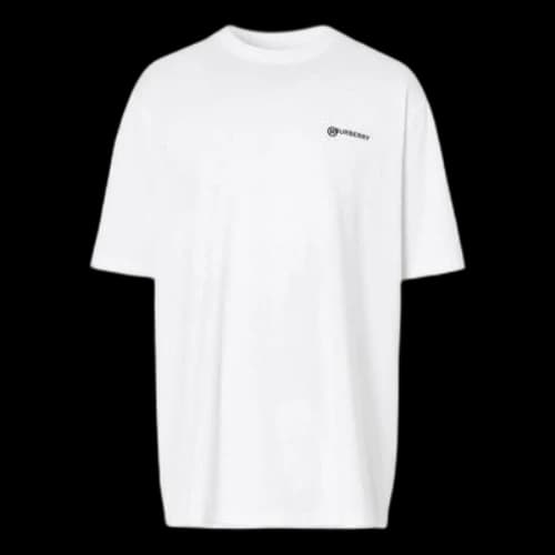 Burberry MENS Location Printed Cotton Loose Short Sleeve White