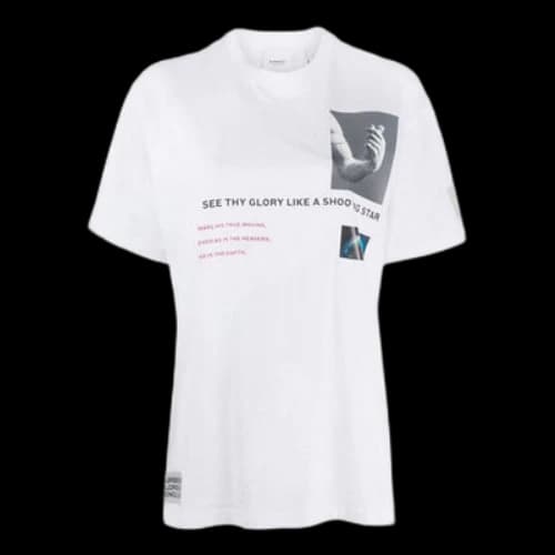 Burberry Montage Printing Cotton Short Sleeve White