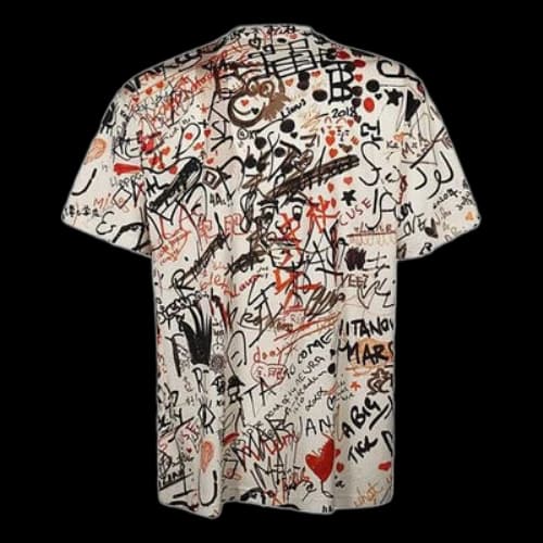 Burberry Graffiti Print Short Sleeve White