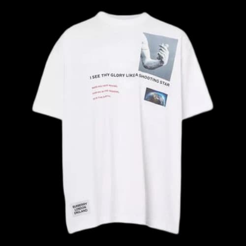 Burberry Printing Cotton Loose Short Sleeve White
