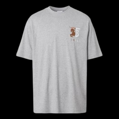 Burberry MENS Puzzle Embroidery Logo Short Sleeve Grey