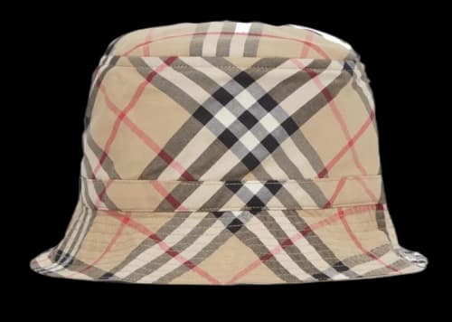 Burberry Bucket Children's Hat Vintage Check Cotton Archive Beige
