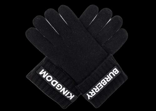 Burberry Kingdom Logo Cashmere Gloves Black