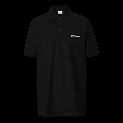 Burberry Alphabet Logo lapel Short Sleeve Polo Shirt Black