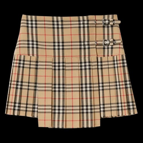 Burberry Classic Check Kilt Mini Skirt 'Archive Beige IP Check'