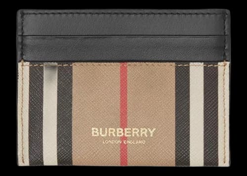 Burberry Icon Stripe (5 Card Slot) Card Holder Beige/Multi