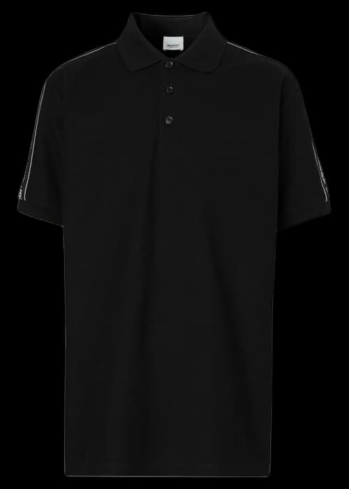 Burberry Logo Panelled Polo Black/White