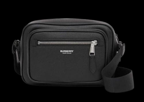 Burberry Paddy Italian Gained Leather Crossbody Bag Black