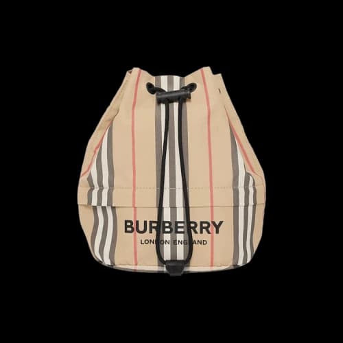 Burberry Logo Print Icon Stripe Drawcord Pouch 'Archive Beige'