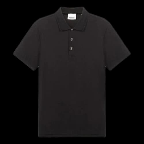 Burberry Cotton Cozy Short Sleeve Polo Shirt Black