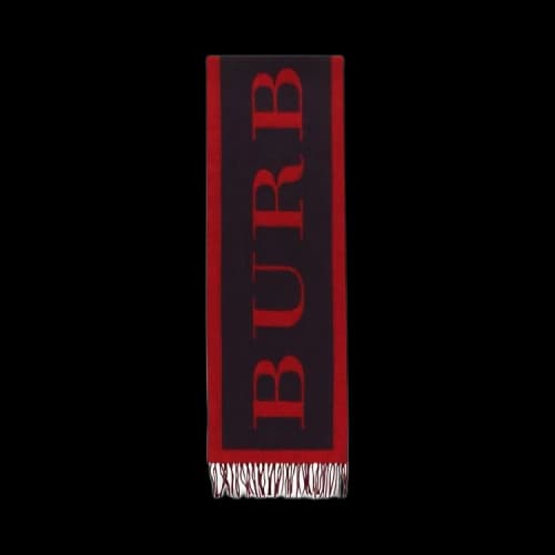 Burberry Logo Fringed Wool Scarf 'Red'