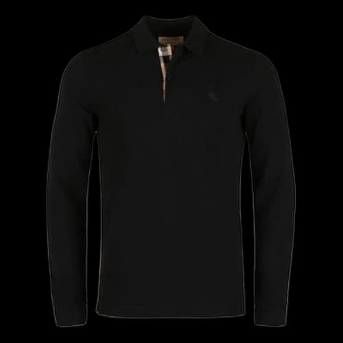 Burberry Collar Long Sleeves Polo Shirt Black