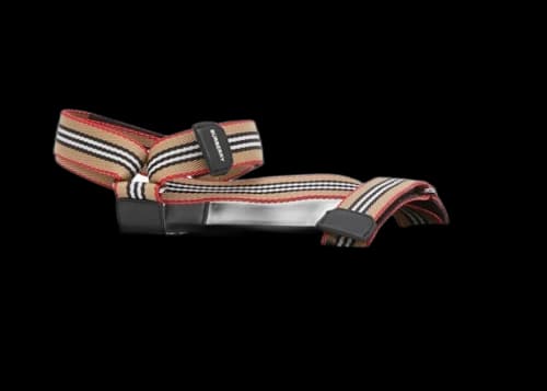 Burberry Beige Icon Stripe Sandal Black
