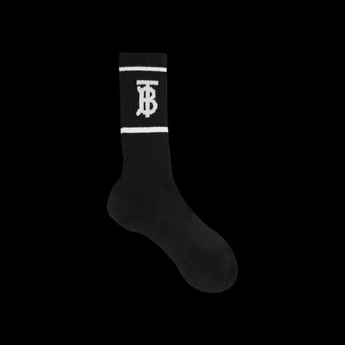 Burberry Monogram Motif Intarsia Socks 'Black'