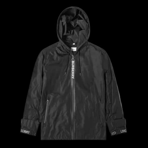 Burberry Letter Zipper Anorak Jacket Male Black