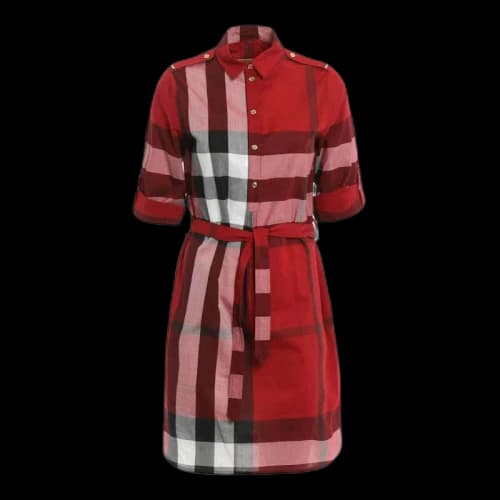Burberry Check Knee-Length Dresses Red Check