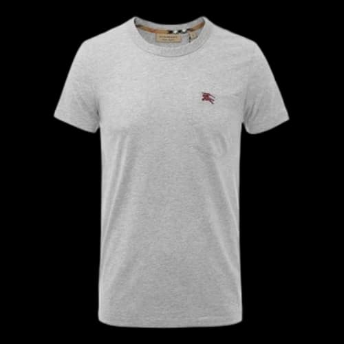 Burberry Knight Logo Round Neck Short Sleeve Gray