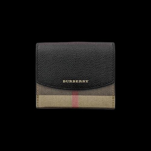 Burberry House Check Grainy Derby Luna Small Wallet Black / Beige