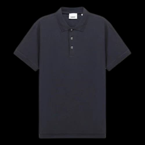 Burberry SS21 Mesh Cotton Short Sleeve Polo Shirt Navy Blue