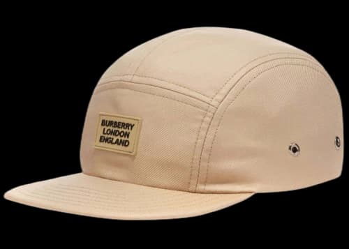 Burberry Logo Rubber Patch Baseball Cap Soft Fawn