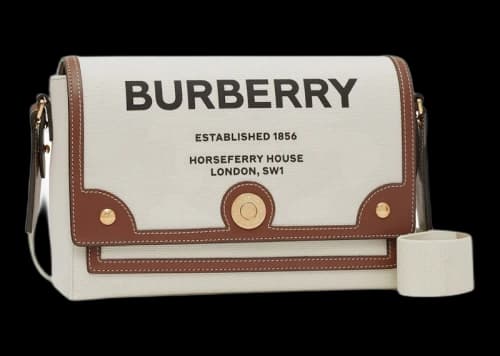 Burberry Horseferry Print Canvas Note Crossbody Bag Natural/Tan