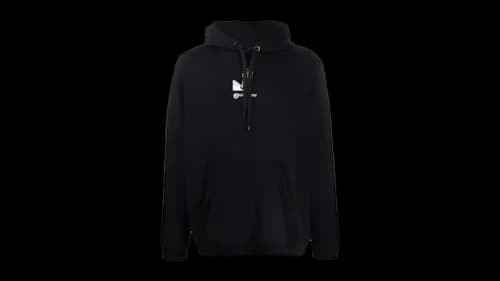 Burberry Swan Print Graphic Cotton Hoodie Black