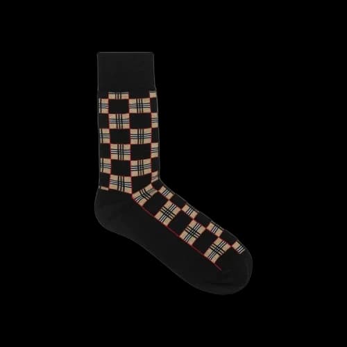 Burberry Chequer Pattern Socks 'Black'