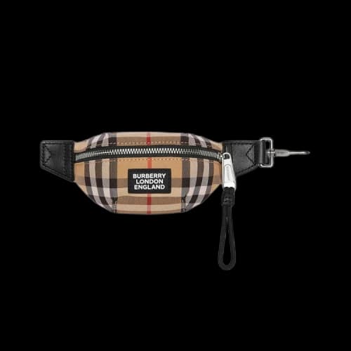 Burberry Vintage Check And Leather Bum Bag Charm 'Archive Beige'