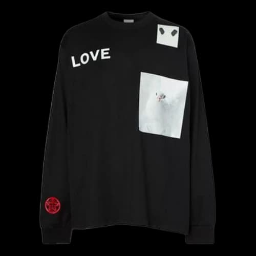 Burberry Montage Long Sleeves Printing Cotton Black