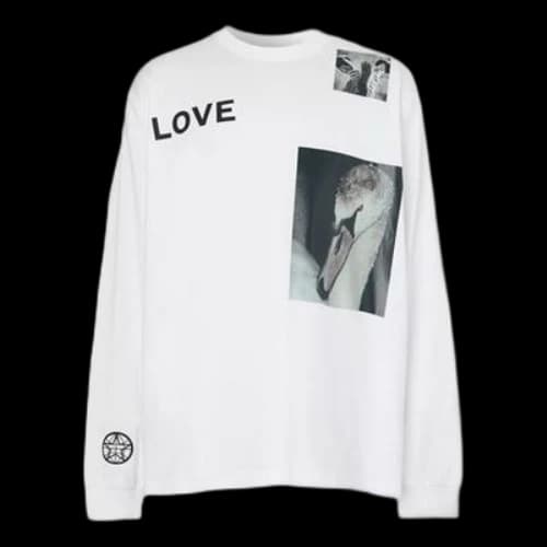 Burberry Montage Long Sleeve Printing Cotton Top Male White