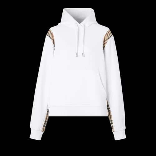 Burberry Vintage Check Panel Oversized Hoodie 'White'