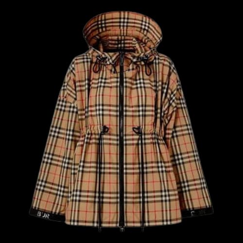 Burberry Check Coat Female Cream-coloured
