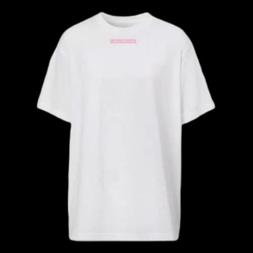 Burberry Slogan Printing Cotton Loose Short Sleeve White