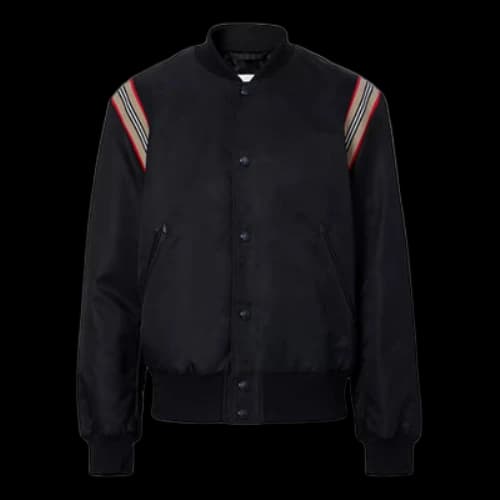 Burberry Classic Striped Shoulder Pilot Jacket For Men Black