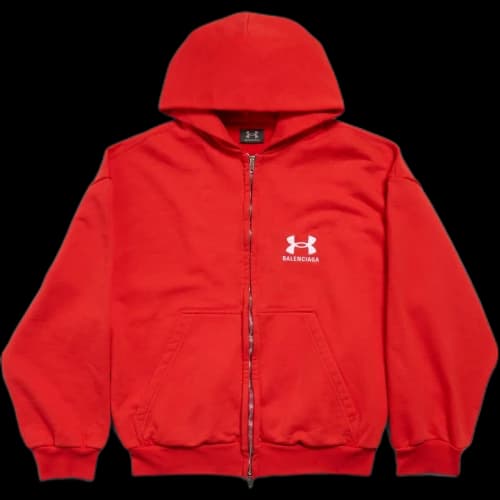 Balenciaga x Under Armour Zip-Up Hoodie Regular Fit Red/White
