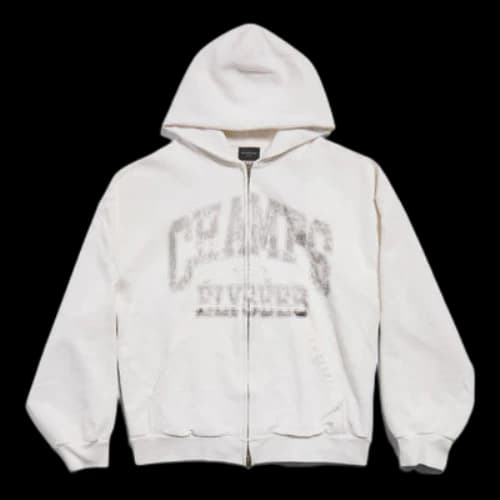 Balenciaga Champs-elysees Full Zip Hoodie Regular Fit 'White' (Women's)