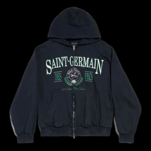 Balenciaga Saint Germain Full Zip Hoodie Regular Fit 'Dark Blue' (Women's)