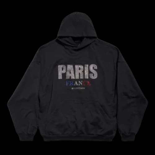 Balenciaga Paris Strass Hoodie Large Fit 'Black' (Women's)