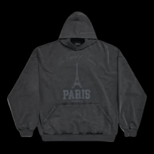 Balenciaga The Capital Of Fashion Hoodie Large Fit 'Black Faded'