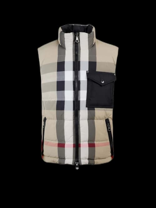 Burberry Man Sleeveless Padded And Reversible Jacket Beige