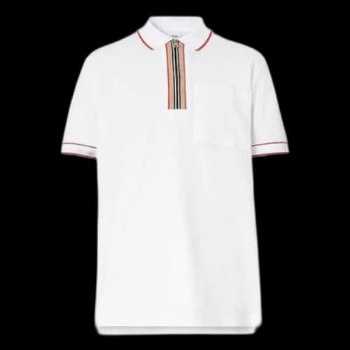 Burberry Stripe Short Sleeve Polo Shirt White