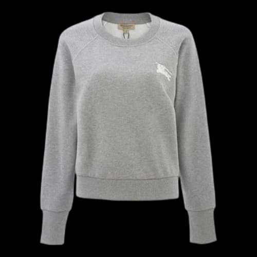 Burberry Round Neck Pullover Long Sleeves Hoodie Gray (Women's)