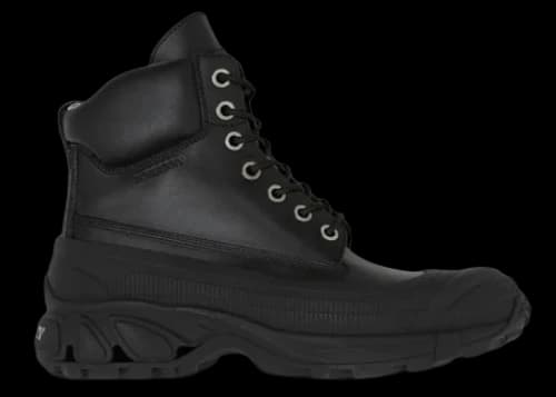 Burberry Chunky Lace Up Leather Boots Black