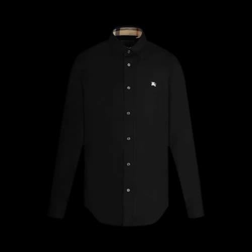 Burberry Stretch Cotton Poplin Shirt Black
