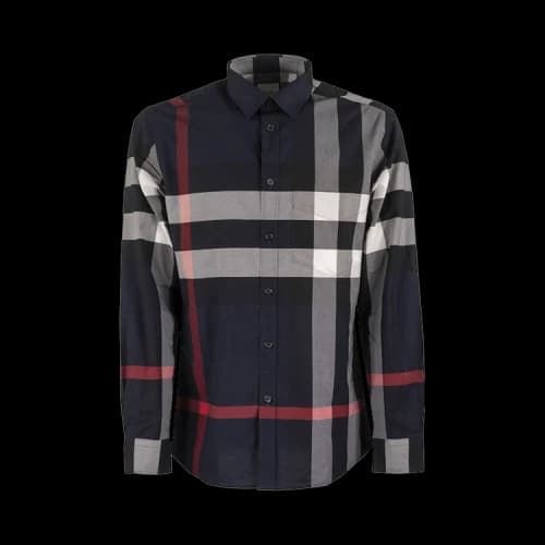 Burberry Stretch Cotton Poplin Shirt Navy