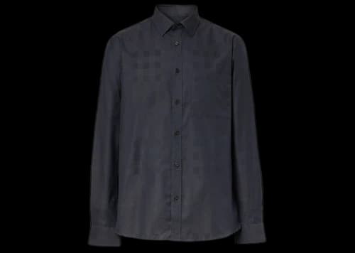 Burberry Slim Fit Check Jacquard Shirt Black
