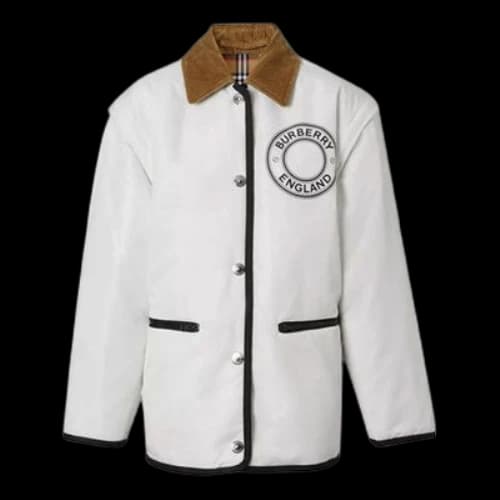 Burberry Sleeve Double Sided Logo Jacket White